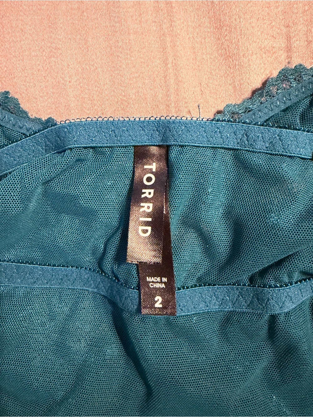 torrid Teal Lace Bralette Camisole - Picture 3 of 3